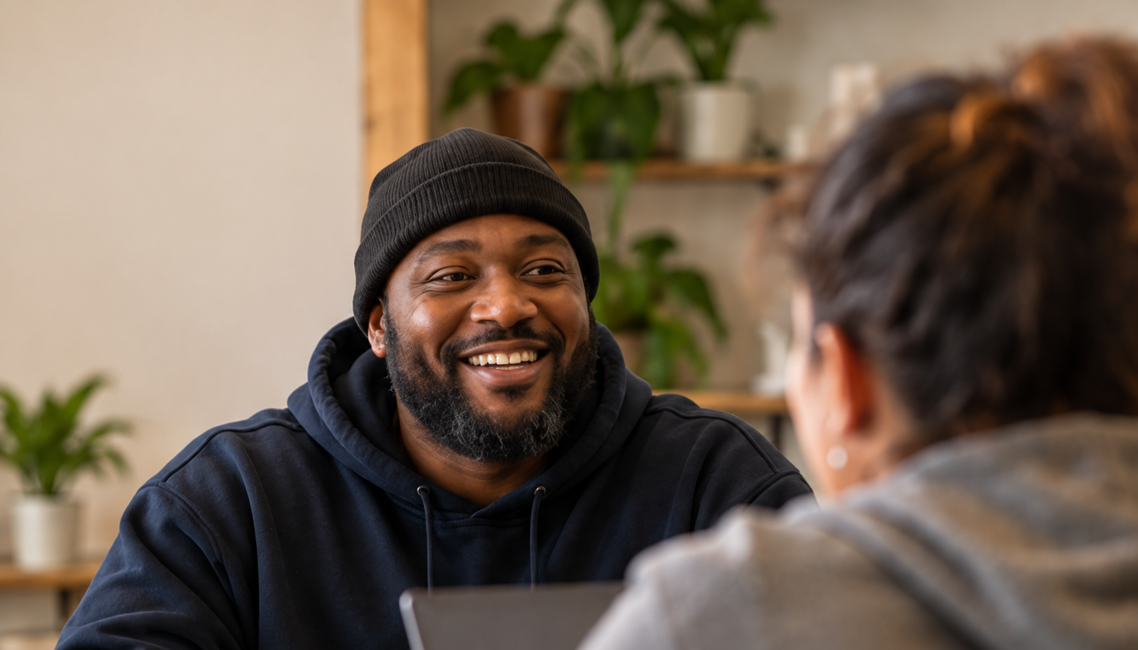 Navigators reviewing housing options together